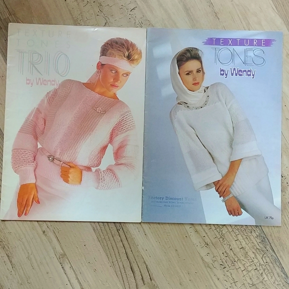 2 Texture Tones By Wendy Vintage Knitting Magazines